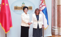 30 August 2019 National Assembly Speaker Maja Gojkovic and the Vice-Chairperson of the National Committee of the Chinese People's Political Consultative Conference Li Bin 